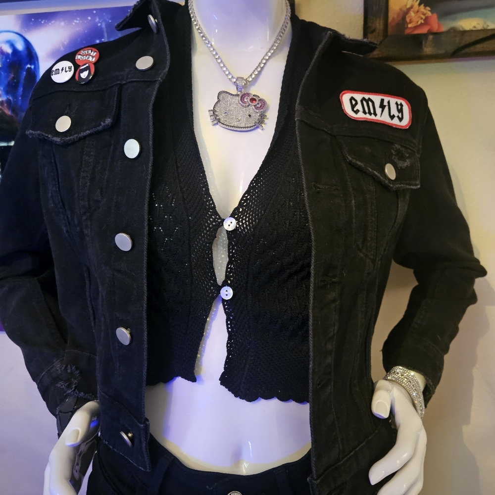 Introducing the Dolls Kill + Emily The Strange Let There Be Dark Patched Jacket